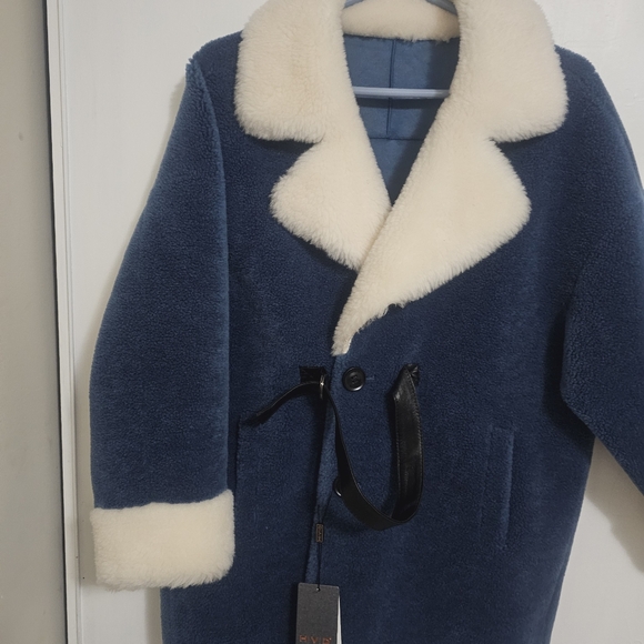 Plush teddy winter coat fur leather baggy small - Picture 5 of 10